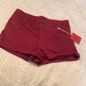 Mossimo Supply Co super stretch shorts, size 10 inseam 2.5, red, (NWT)